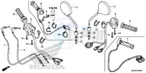 CB1100AE CB1100 ABS UK - (E) drawing SWITCH/CABLE