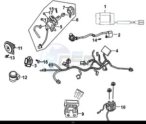 X'PRO 50 (45 Km/h) (AE05W9-EU) (E4) (L8-M1) drawing WIRE HARNESS