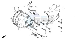 VT125C drawing LEFT CRANKCASE COVER