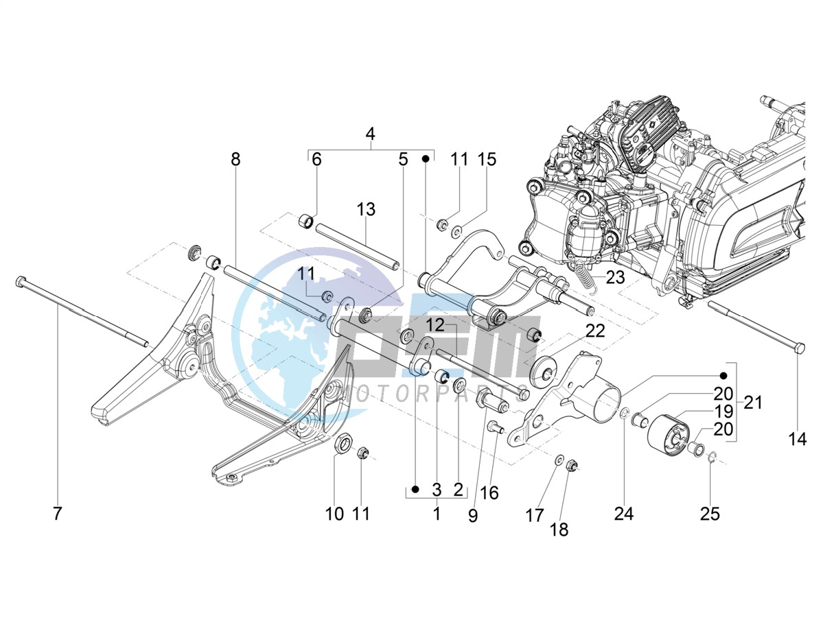 Swinging arm