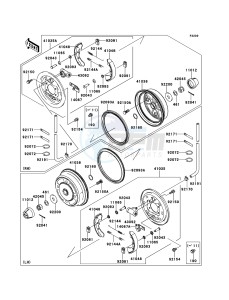 MULE 4010 DIESEL 4x4 KAF950FBF EU drawing Front Hub