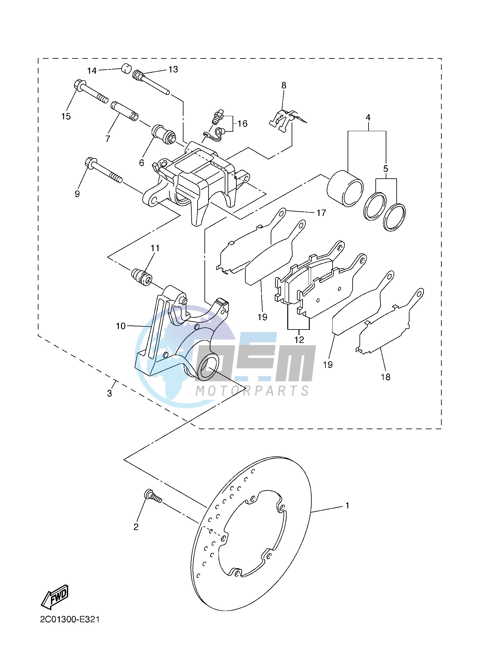 REAR BRAKE CALIPER