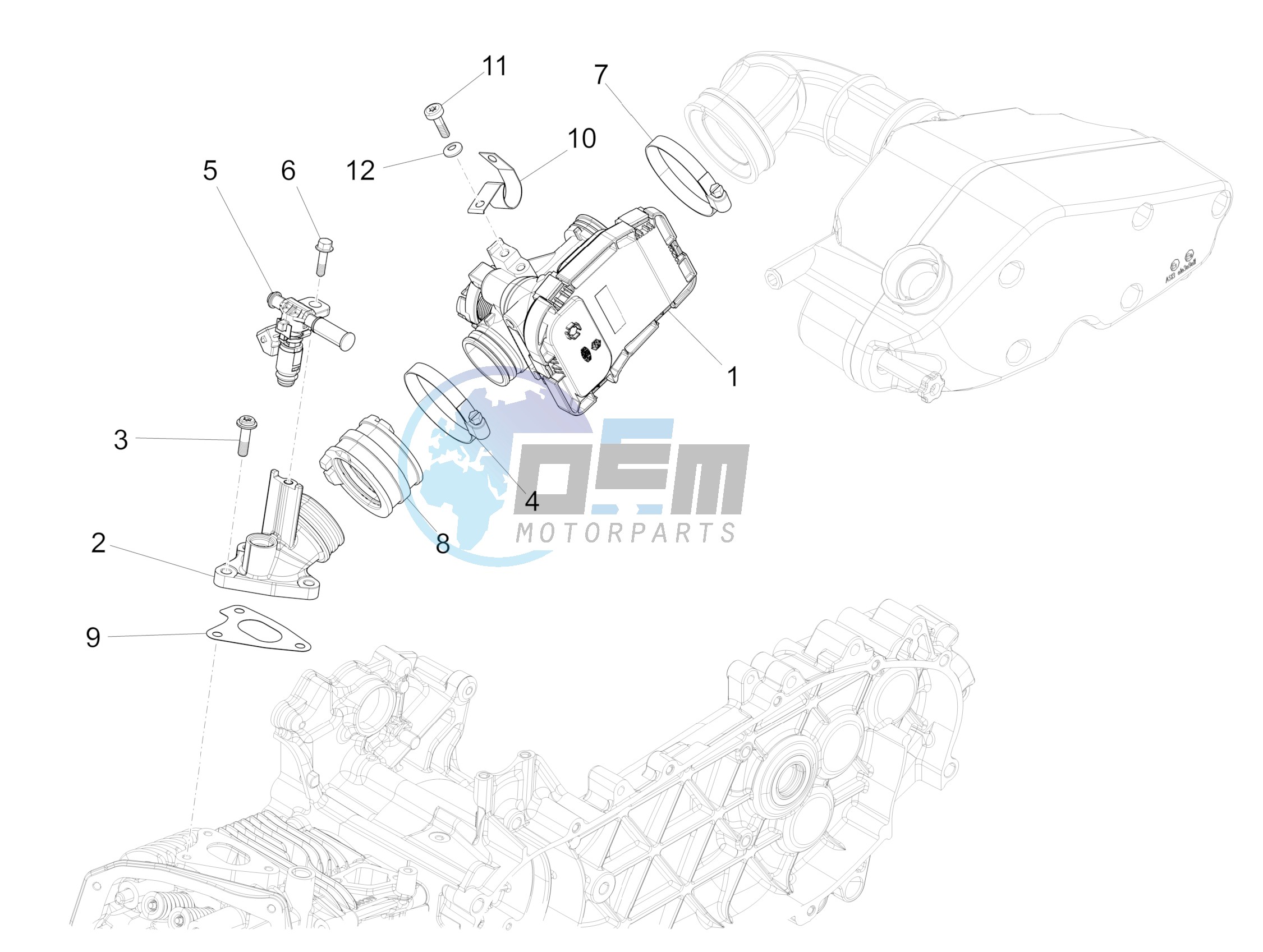 Throttle body - Injector - Union pipe