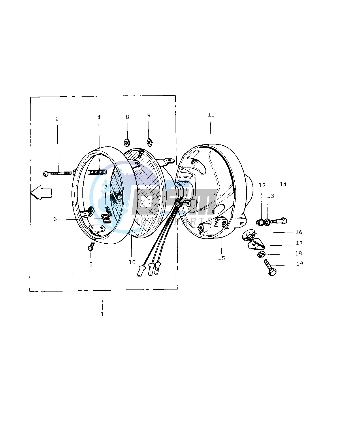 HEADLIGHT -- 74-75 F7-C_F6-D- -