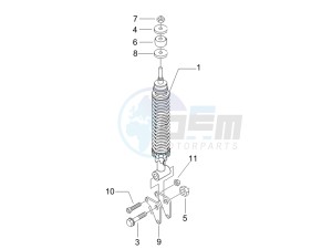 Liberty 125 4t Sport e3 drawing Rear suspension - Shock absorbers