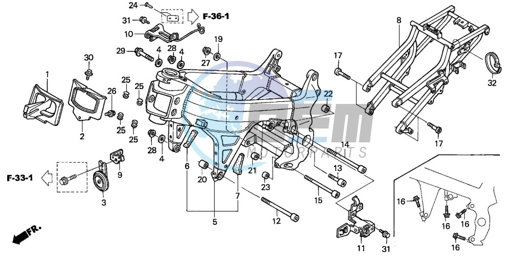 FRAME BODY (VTR1000SP2/3/ 4/5/6)