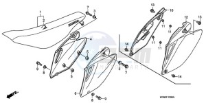 CRF250R9 Europe Direct - (ED / CMF) drawing SEAT/SIDE COVER