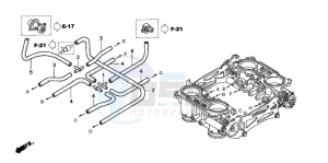 VFR800A drawing THROTTLE BODY (TUBING)