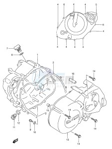 RGV250 (E24) drawing CRANKCASE COVER