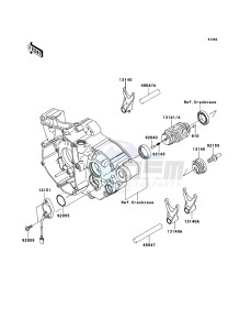 KX250F KX250ZDF EU drawing Gear Change Drum/Shift Fork(s)