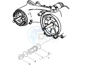 LX 50 4T drawing Flywheel magneto cover - Oil filter