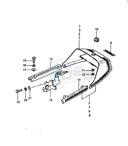 GSX1100 (T-X) drawing SEAT TAIL COVER (GSX1100X, EX)