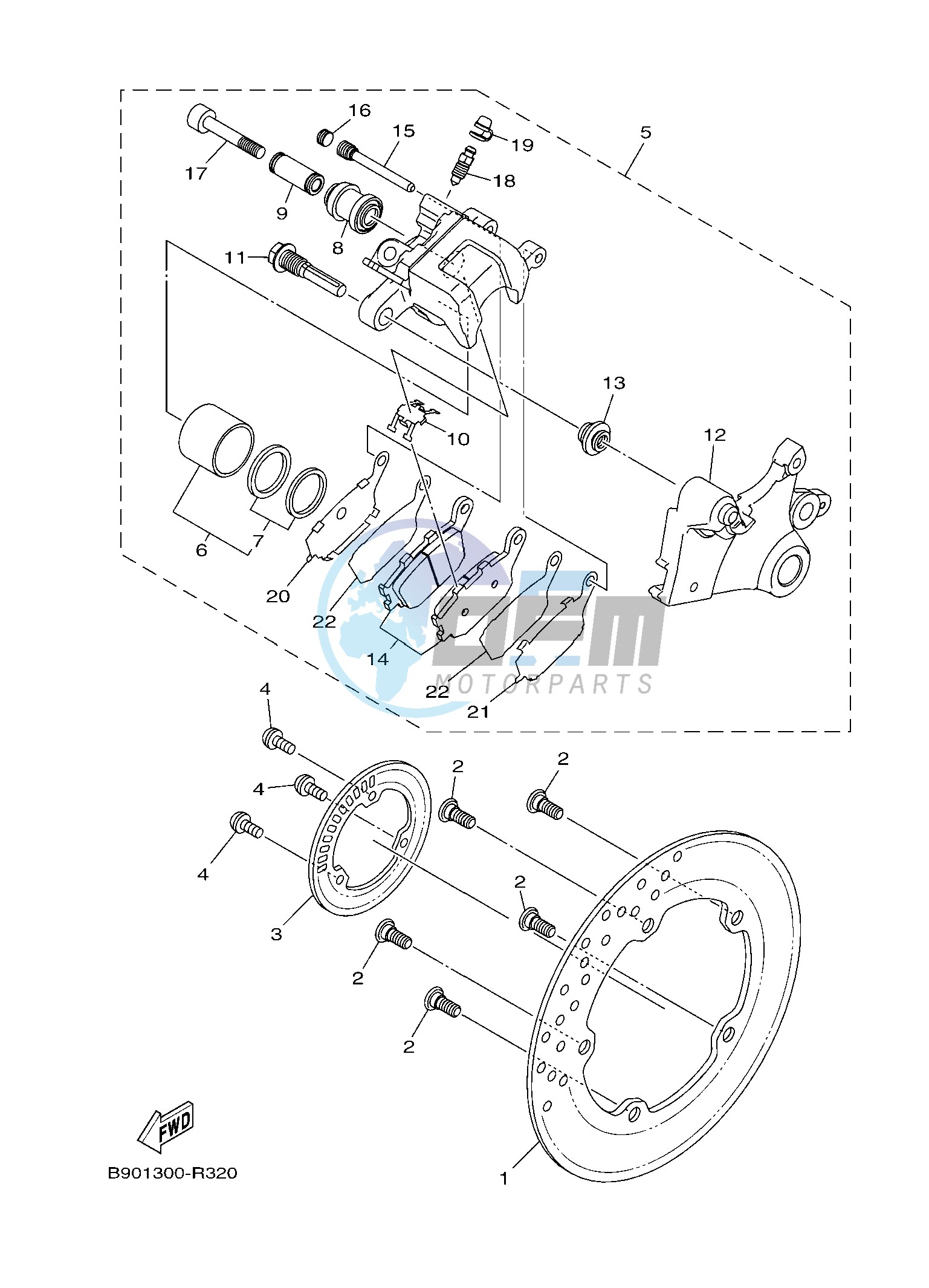 REAR BRAKE CALIPER