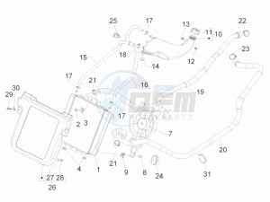 Fuoco 500 e3 800 drawing Cooling system