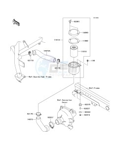 KAF 950 F [MULE 4010 DIESEL 4X4] (F9F-FAF) F9F drawing AIR CLEANER-BELT CONVERTER