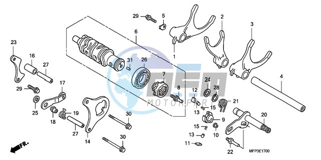 GEARSHIFT DRUM/GEARSHIFT FORK