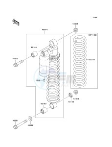 KVF 650 E [BRUTE FORCE 650 4X4 HARDWOODS GREEN HD] (E6F-E9F) E8F drawing SHOCK ABSORBER-- S- -