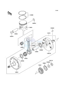 KX250 KX250R8F EU drawing Crankshaft/Piston(s)