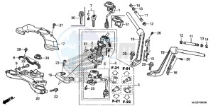 GL1800BG GOLDWING - F6B UK - (E) drawing HANDLE PIPE/ TOP BRIDGE