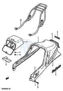 GSX550E (F-G-H) drawing SEAT TAIL COVER (MODEL H)