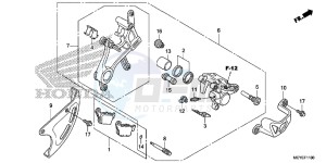 CRF450XE CRF450R Europe Direct - (ED) drawing REAR BRAKE CALIPER