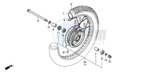 CB250 drawing FRONT WHEEL (1)