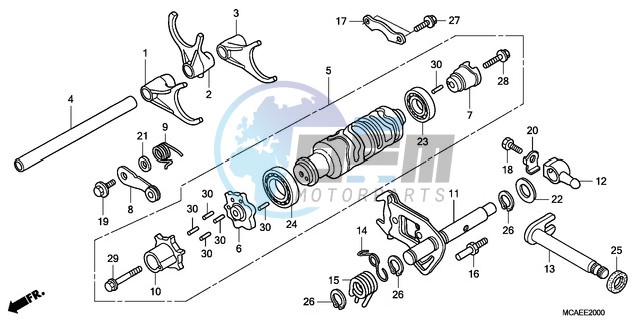 GEARSHIFT DRUM/SHIFT FORK