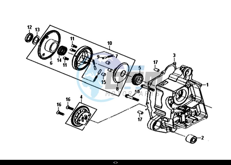 R CRANK CASE-OIL PUMP ASSY / MASK 50 (XE05W1-IT) (L7-L9)