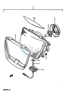 RGV250 1989 drawing HEADLAMP