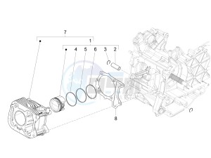 Liberty 50 iGet 4T 3V-2015-2017 (EMEA) drawing Cylinder-piston-wrist pin unit