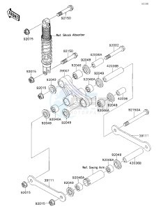 ZX 750 H [NINJA ZX-7] (H1) [NINJA ZX-7] drawing REAR SUSPENSION