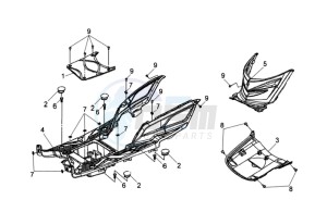 JET 4 125cc drawing FOOTREST / FRAME COWLING