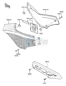 ZX 600 A [NINJA 600] (A1-A2) [NINJA 600] drawing SIDE COVERS_CHAIN COVER -- ZX600-A1- -