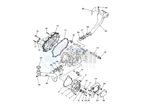 YFM FW KODIAK 400 drawing CRANKCASE COVER 1