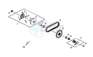 ORBIT II 50 TS L1-L6 drawing CLUTCH / V BELT