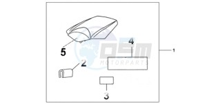 CBR1000RR9 Europe Direct - (ED / MME) drawing REAR SEAT COWL ACHILLES BLACK METALLIC