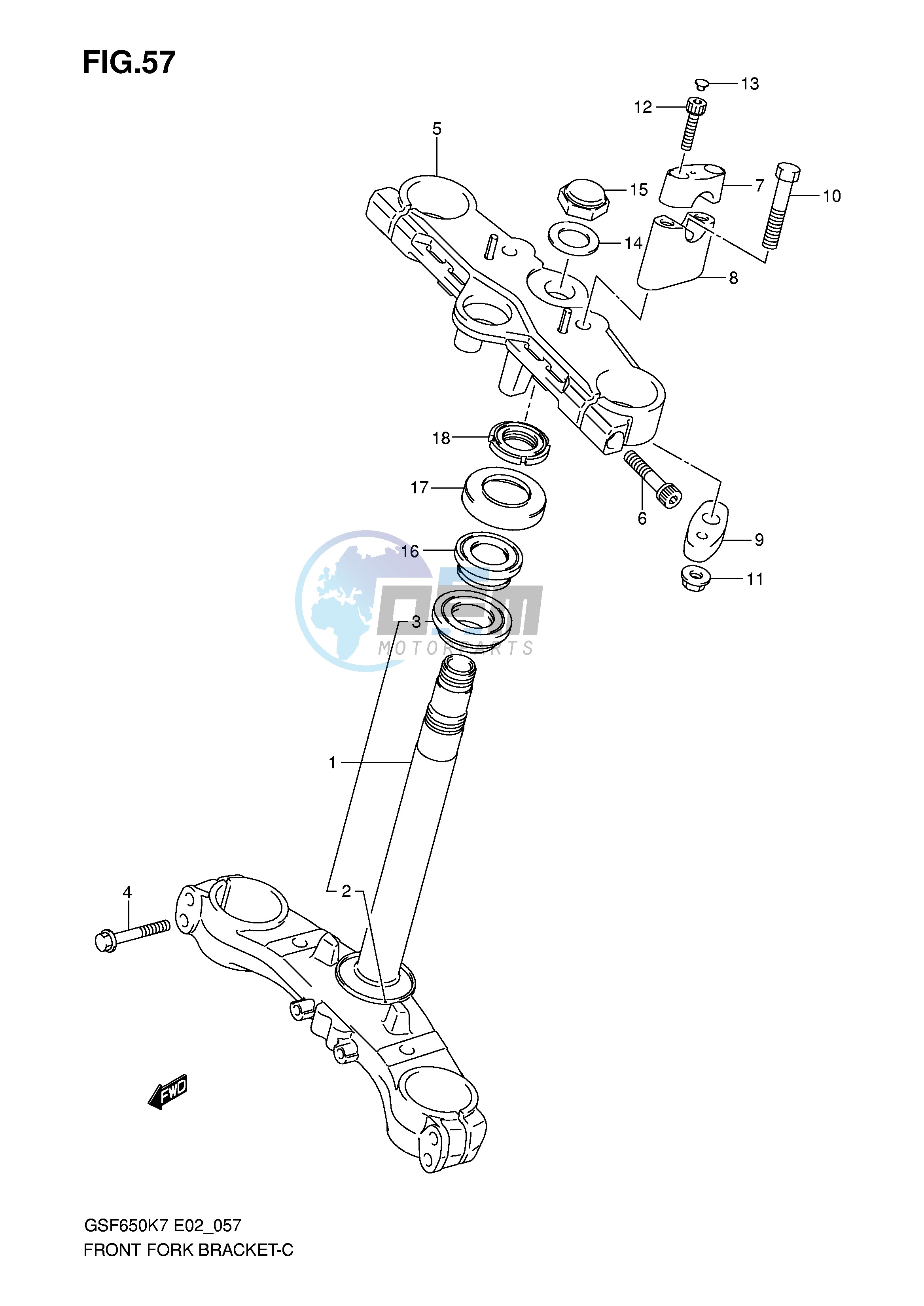 STEERING STEM (GSF650SK7 SUK7 SAK7 SUAK7 SK8 SUK8 SAK8 SUAK8)