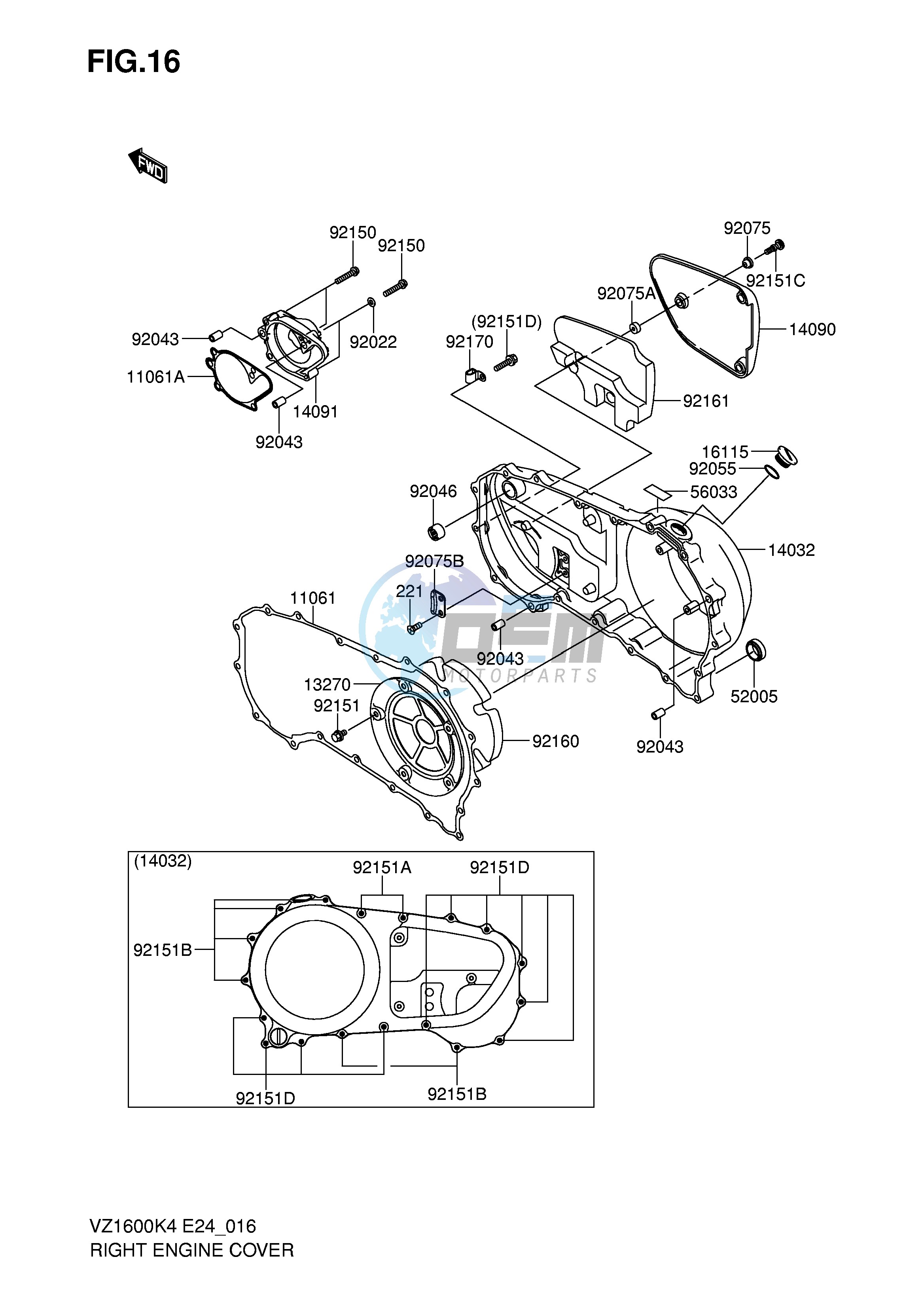 RIGHT ENGINE COVER