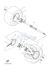 YFZ450 YFZ450B (1PD2 1PD3 1PD1) drawing REAR WHEEL