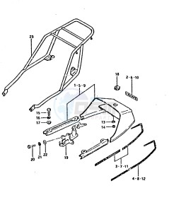 GSX750 (T-X) drawing SEAT TAIL COVER (MODEL T)