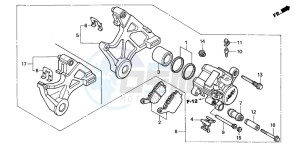 VTR1000SP VTR1000SP-1 drawing REAR BRAKE CALIPER