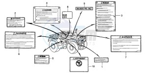 TRX250TM FOURTRAX RECON drawing CAUTION LABEL