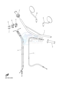 WR250X (32DP) drawing STEERING HANDLE & CABLE