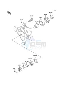 KFX700 KSV700B8F EU drawing Front Hub