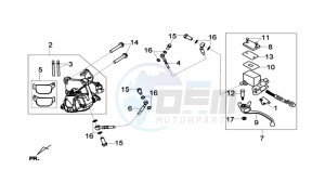 MAXSYM 600I ABS drawing REAR BRAKE CALIPER / BRAKE MOUNT