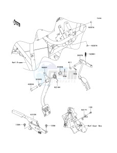 KAF 400 A [MULE 610 4X4] (A6F-AF) A9F drawing BRAKE PEDAL_THROTTLE LEVER