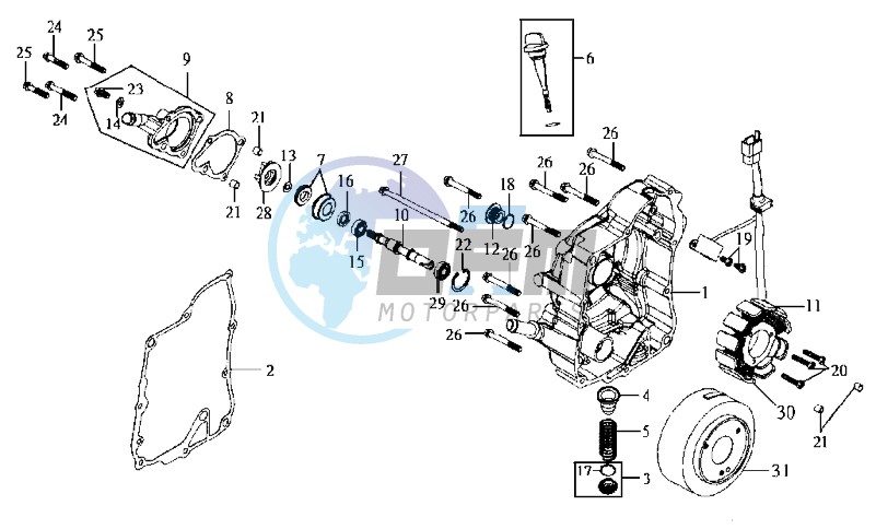 CRANKCASE RIGHT / START MOTOR