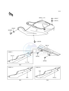 ZX 600 G [NINJA ZX-6R] (G1-G2) [NINJA ZX-6R] drawing SIDE COVERS_CHAIN COVER-- ZX600-G1- -