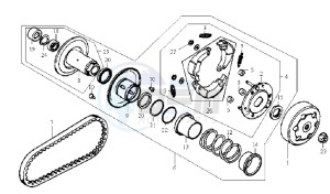 JET SPORT X SR 50 drawing CLUTCH / V-SNAAR