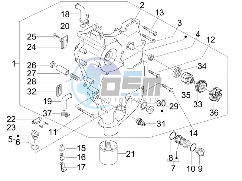 Flywheel magneto cover - Oil filter